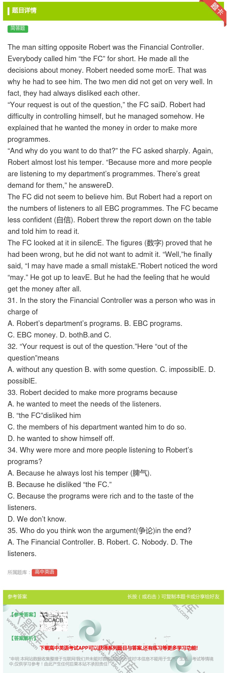 答案:ThemansittingoppositeRobertwas...