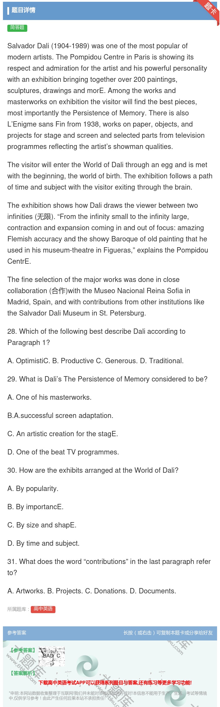 答案:SalvadorDali1904-1989wasoneoft...