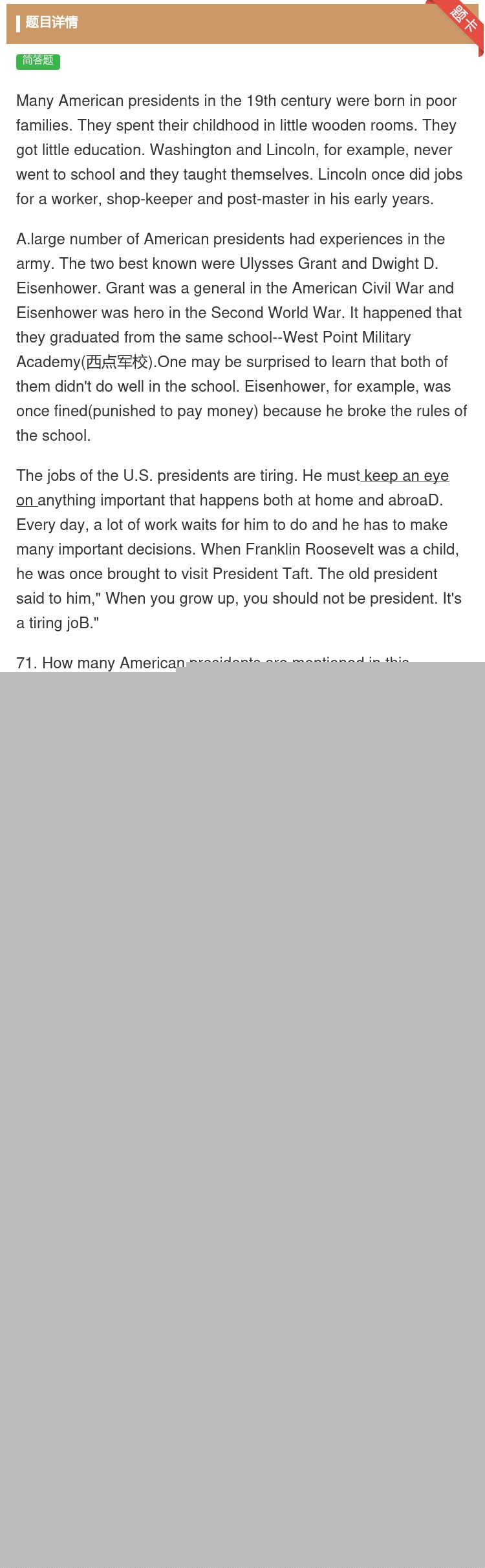 答案:ManyAmericanpresidentsinthe19t...