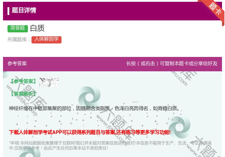 答案:白质...