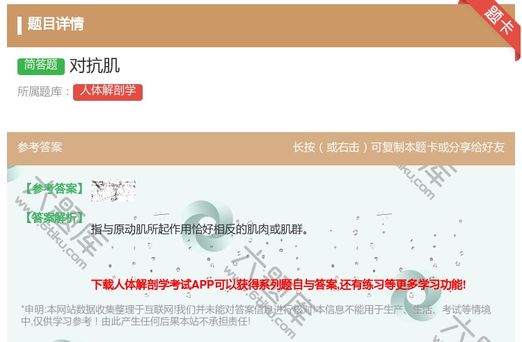 答案:对抗肌...